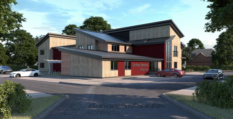 An artist’s impression of the new Shifnal and Priorslee Medical Centre on Haughton Road. 