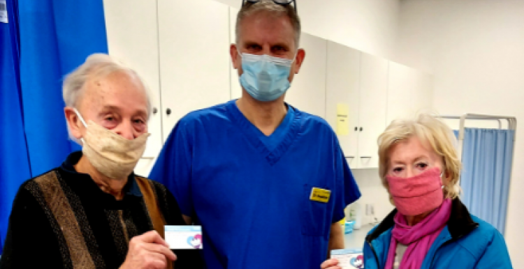 Caroline and Kenneth Harrold with Dr Jim Swallow