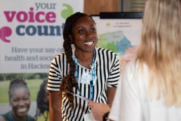 Person sharing their views with Healthwatch