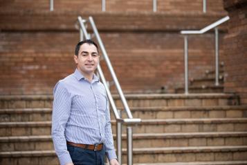 Man standing in front of some steps